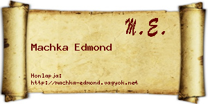 Machka Edmond névjegykártya